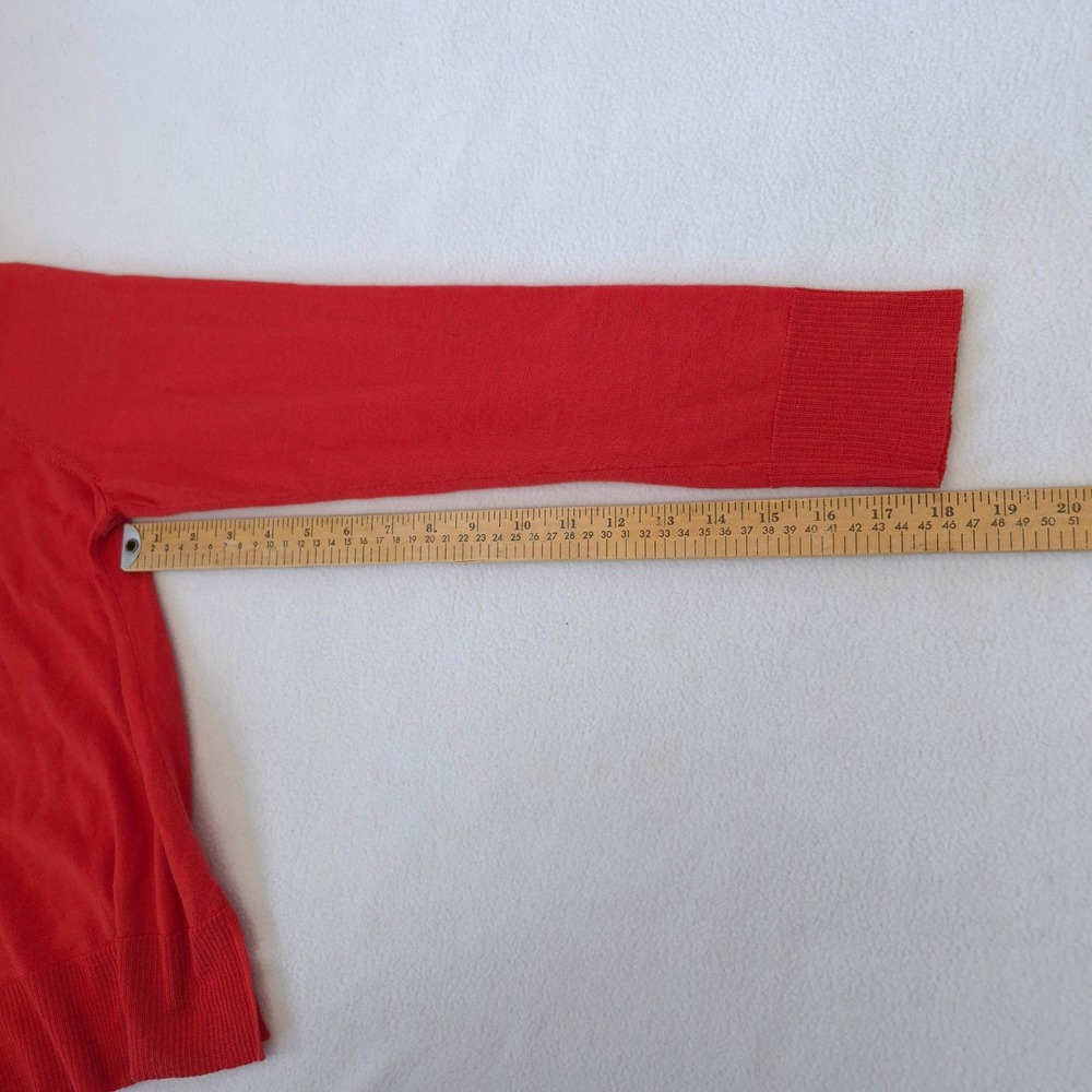 Eileen Fisher Sweater Red Orange Merino Wool Medium Crew Neck Minimalist Classic - Picture 10 of 11